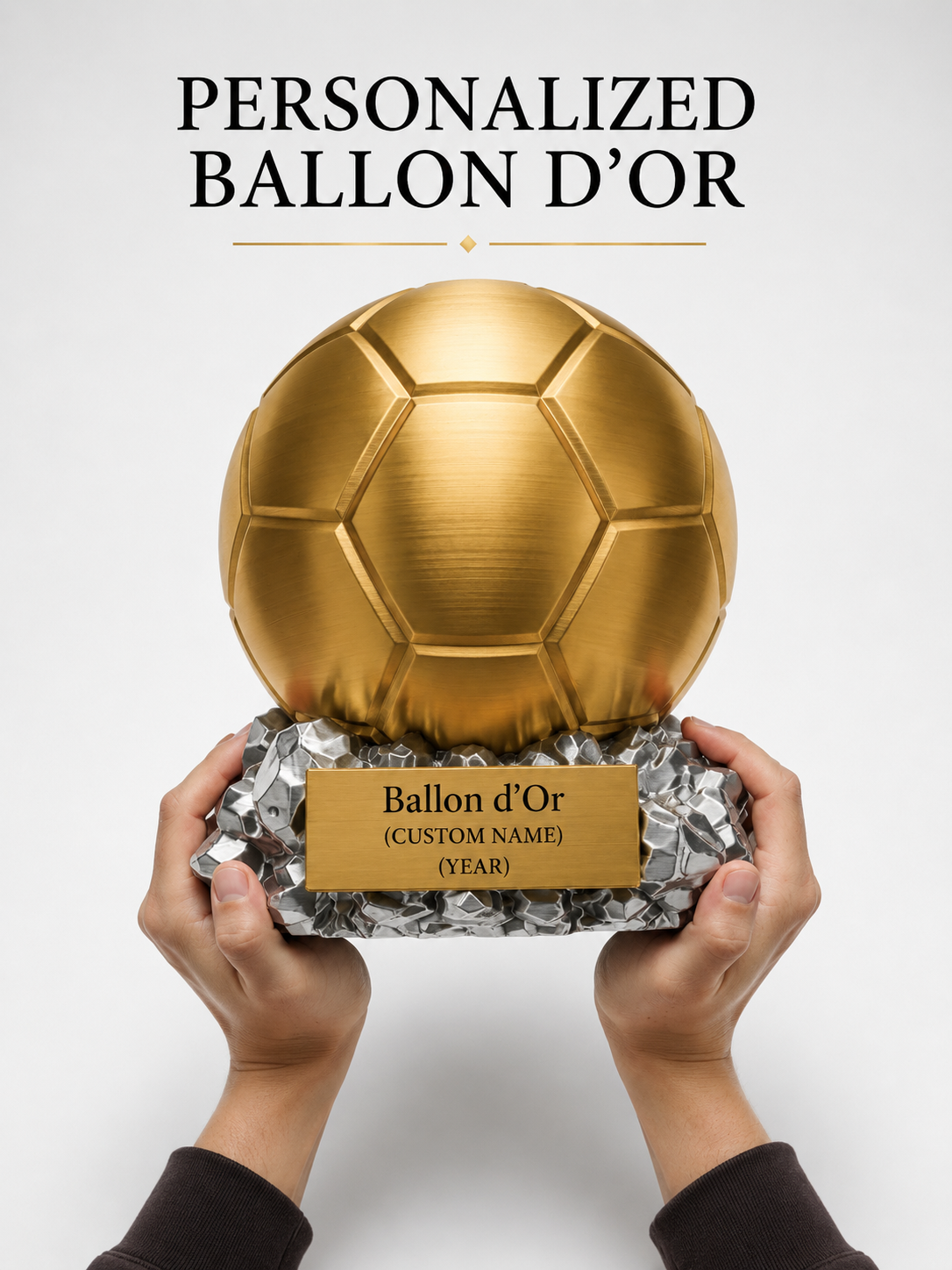 Personalized Golden Ball Trophy Replica – Custom Name Award Collectible