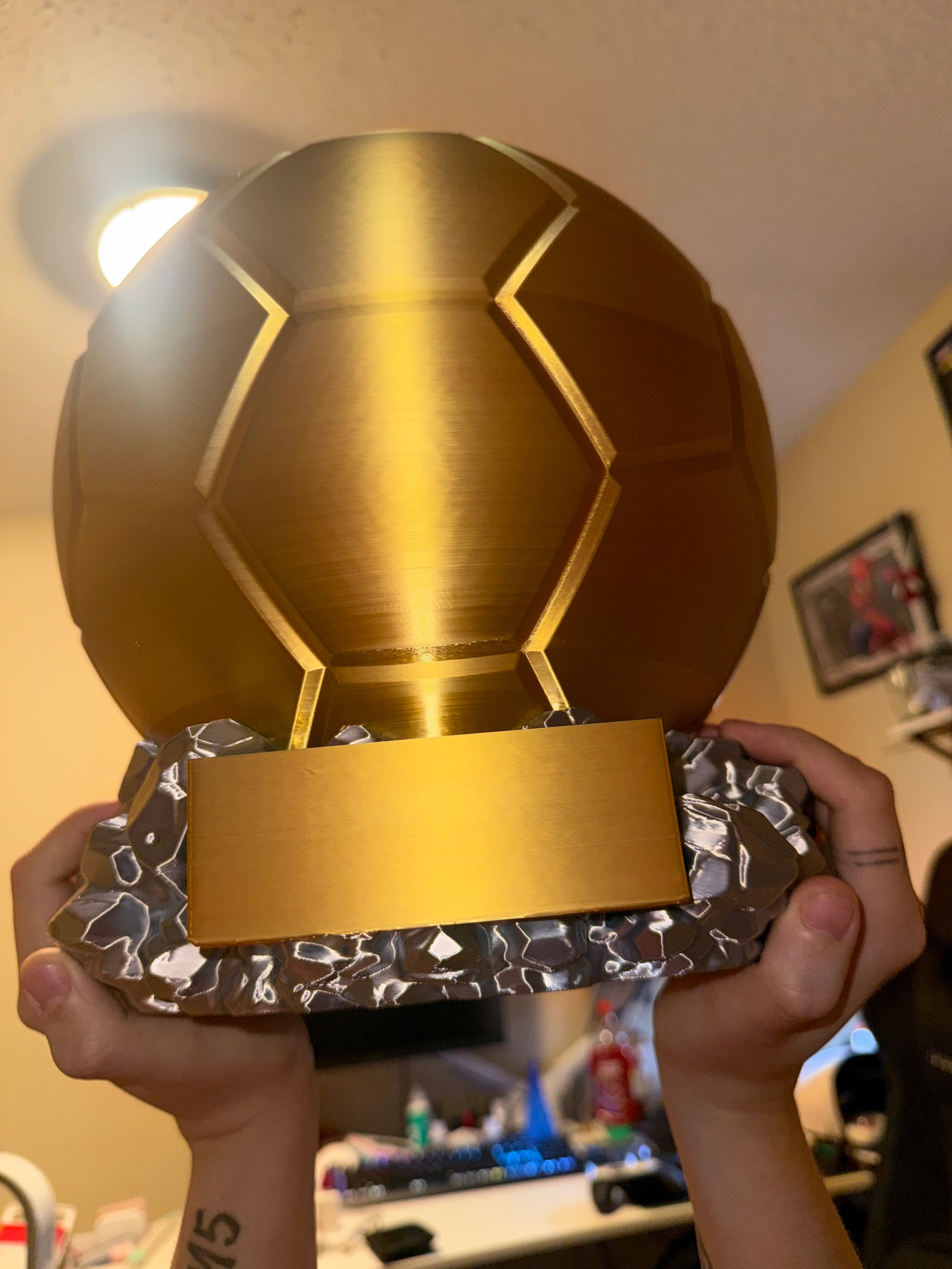 Personalized Golden Ball Trophy Replica – Custom Name Award Collectible