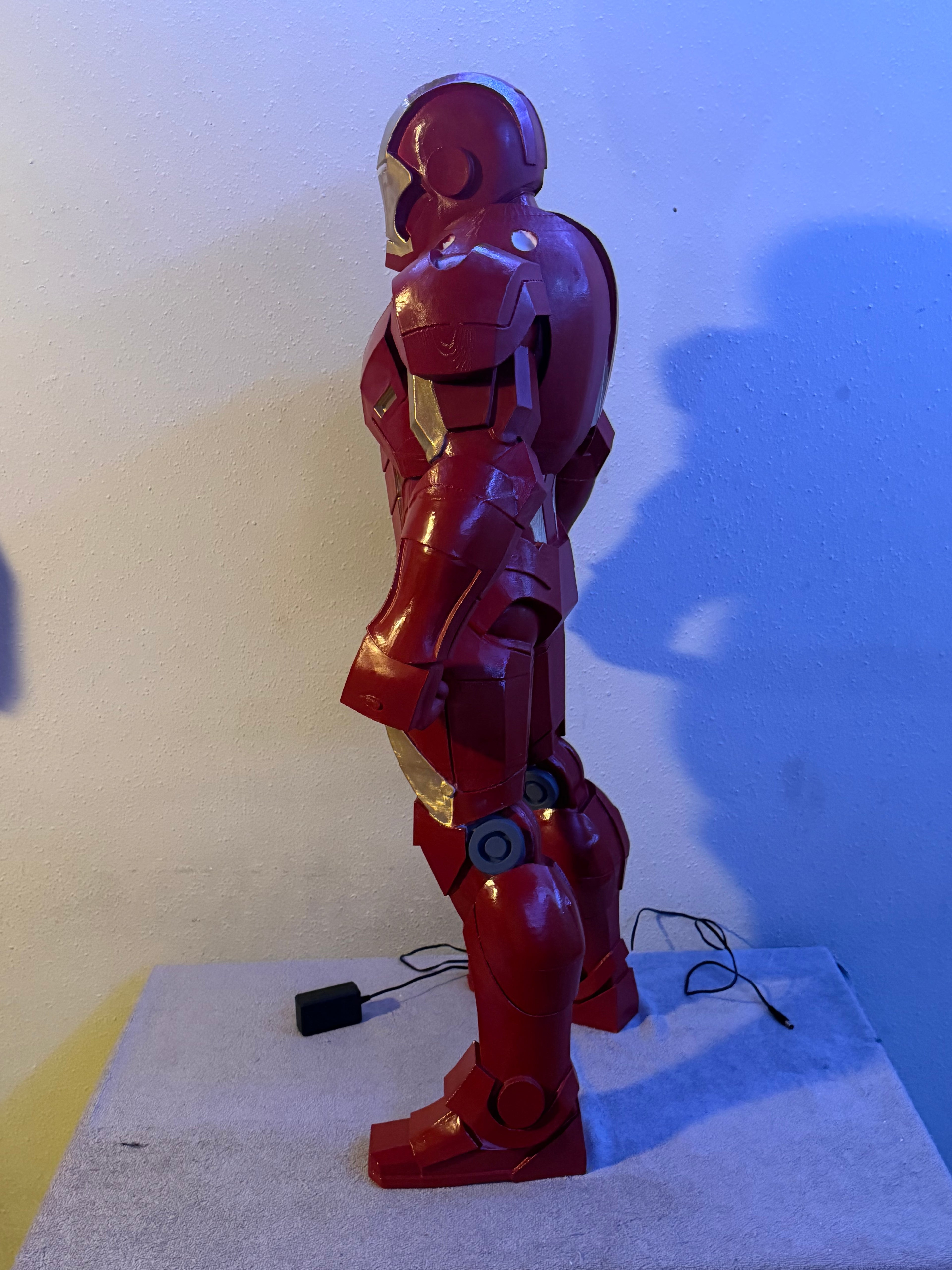 Armored Hero Light-Up Statue (1M) – Premium LED Collector Display Figure