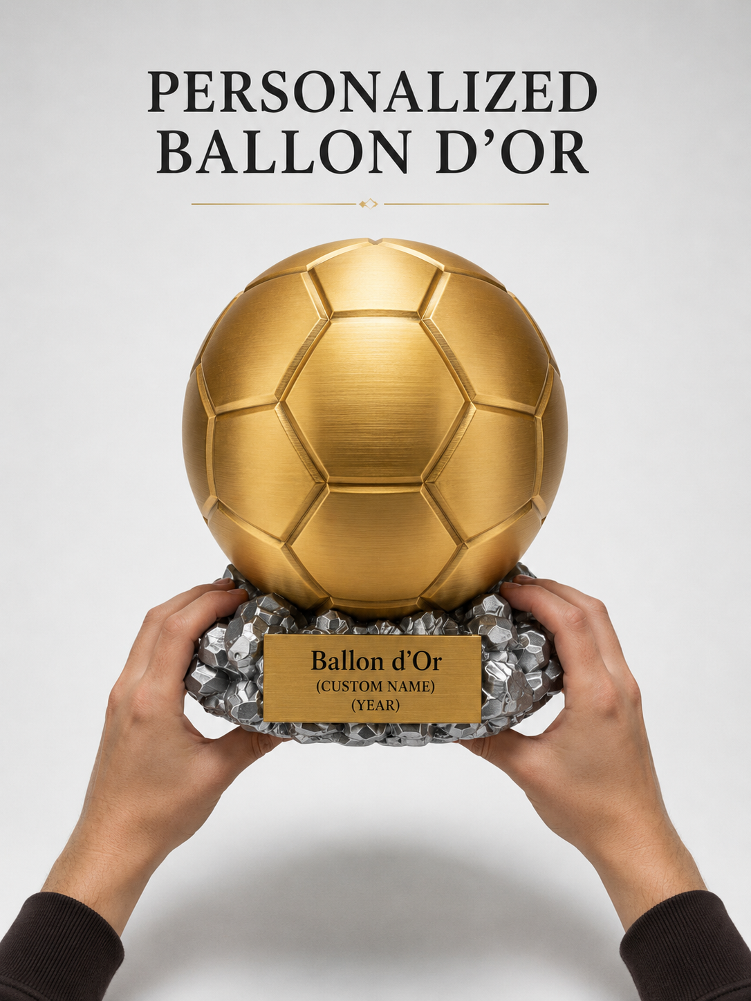 Personalized Golden Ball Trophy Replica – Custom Name Award Collectible
