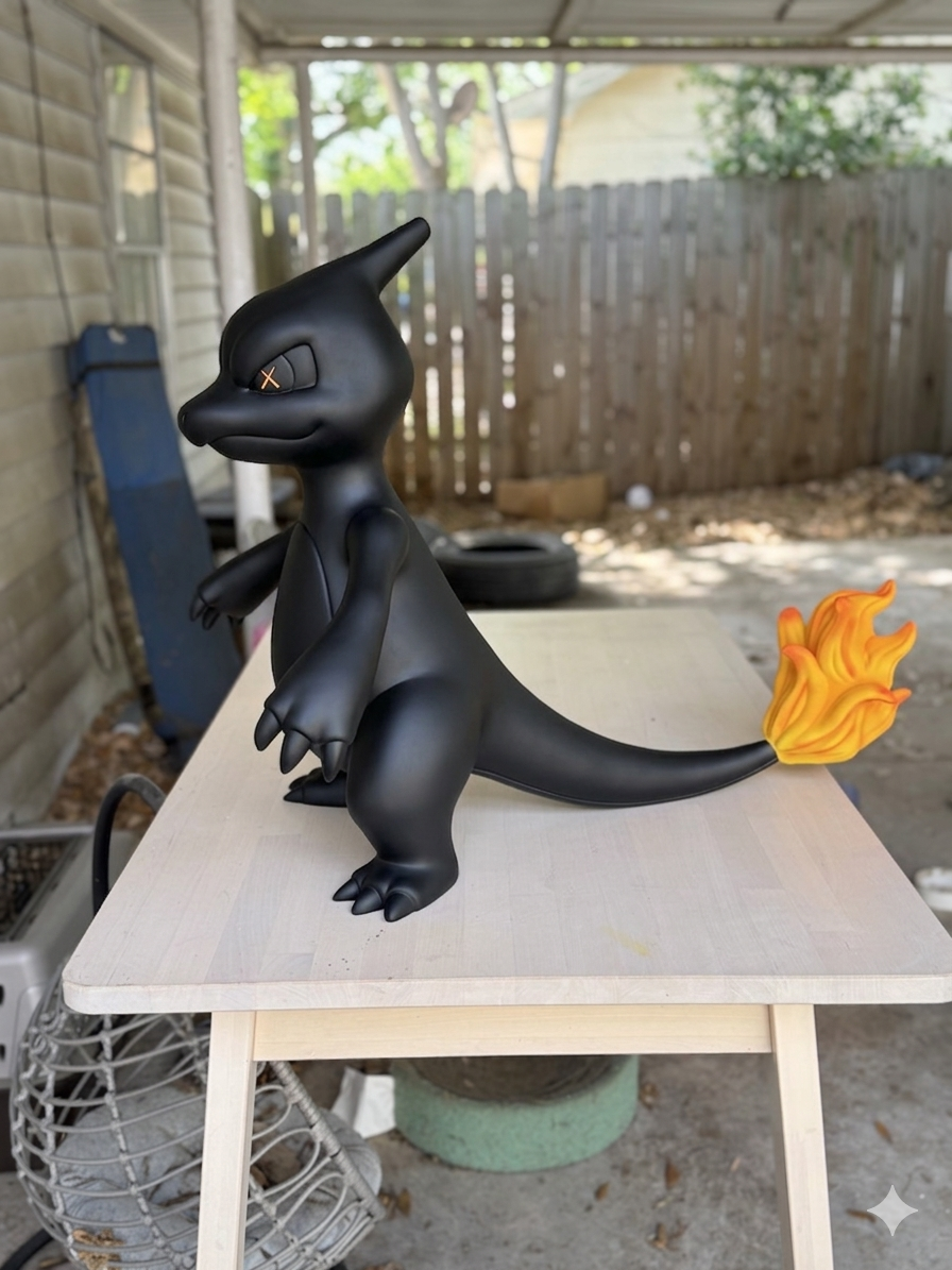 Fire Lizard Inspired Art Figure (2FT) – Designer Style Collectible Statue