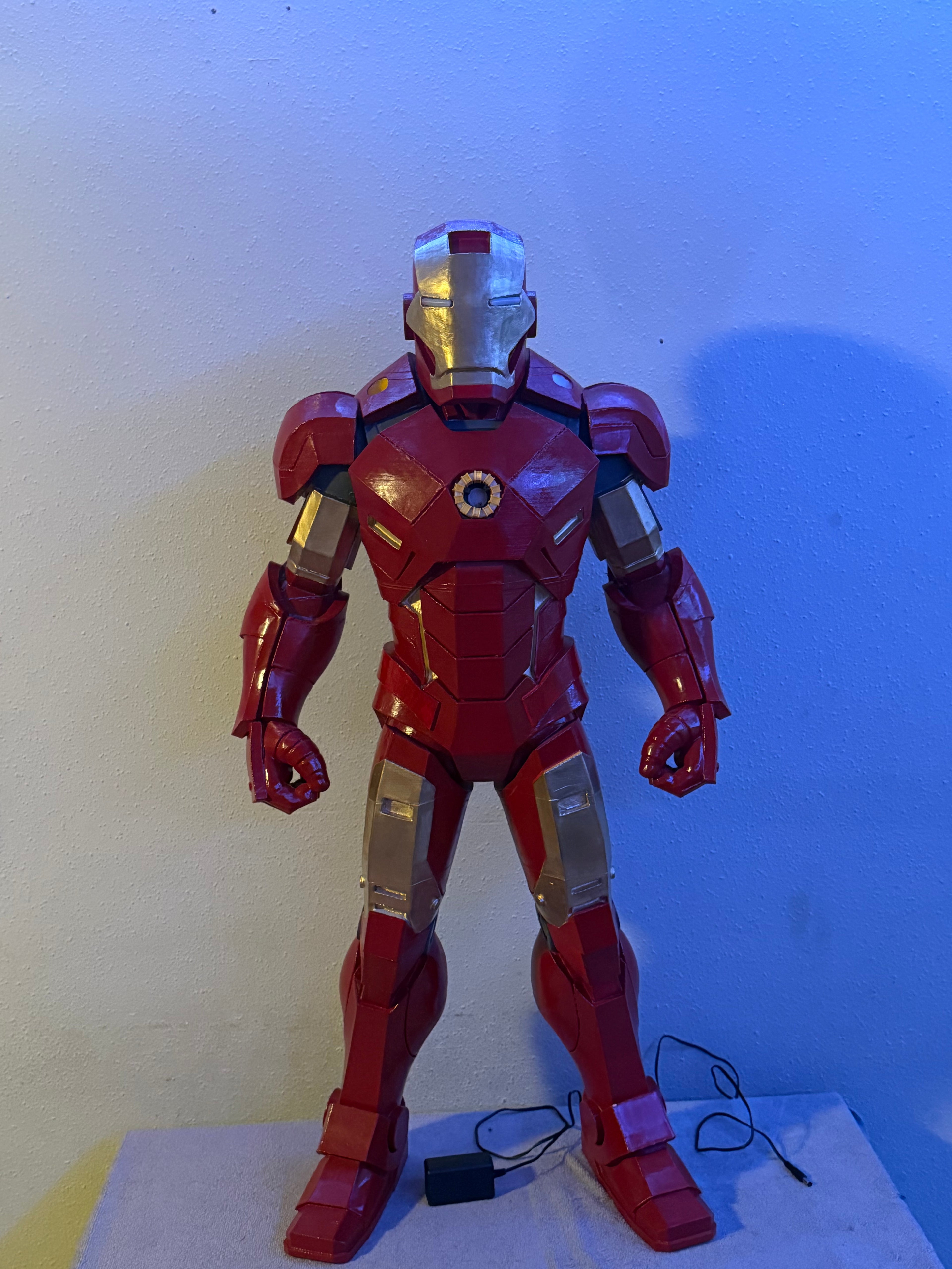 Armored Hero Light-Up Statue (1M) – Premium LED Collector Display Figure