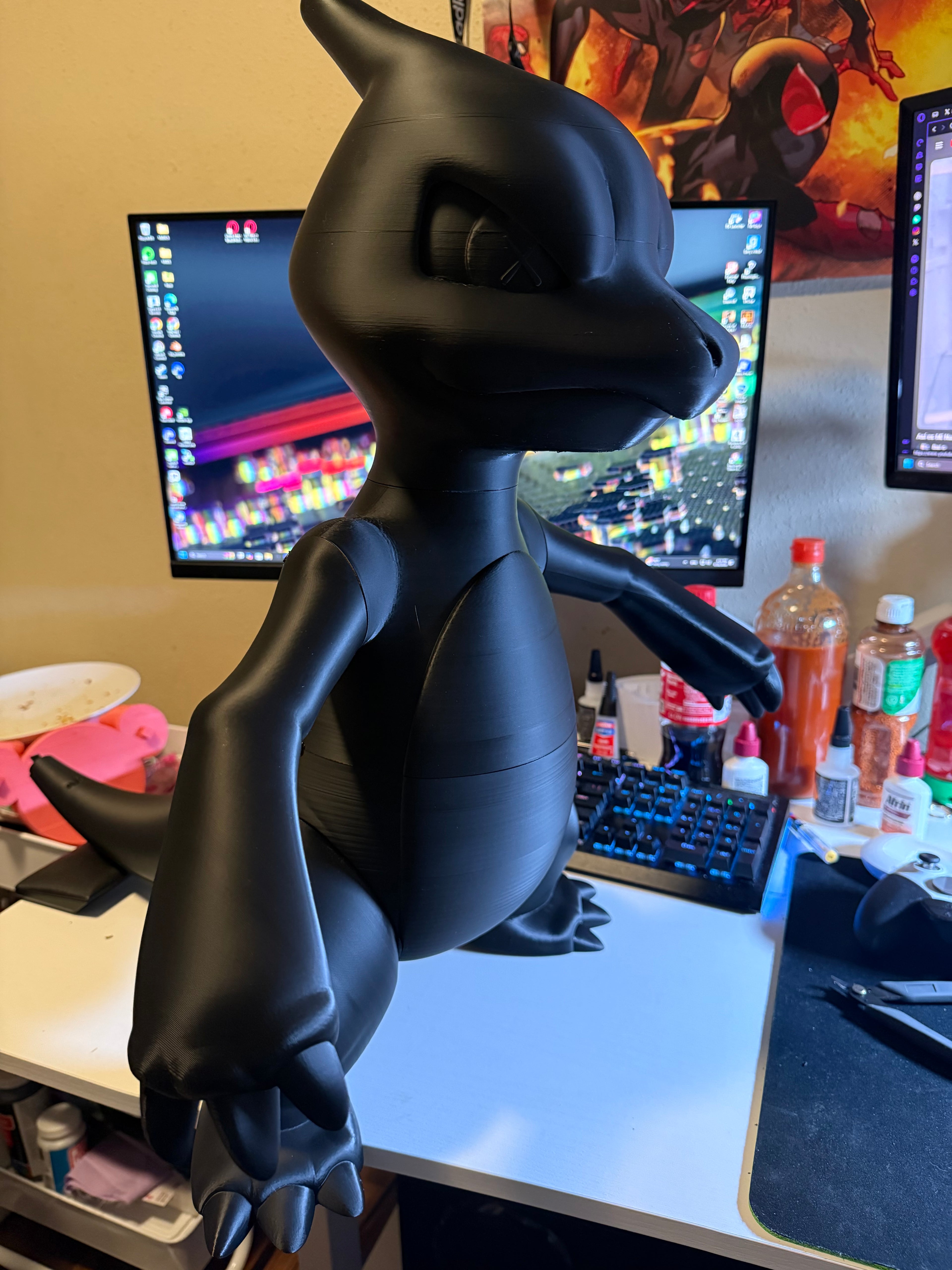 Fire Lizard Inspired Art Figure (2FT) – Designer Style Collectible Statue