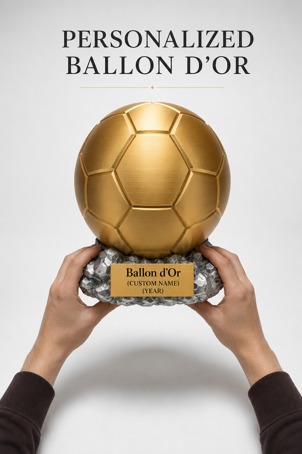 Personalized Golden Ball Trophy Replica – Custom Name Award Collectible