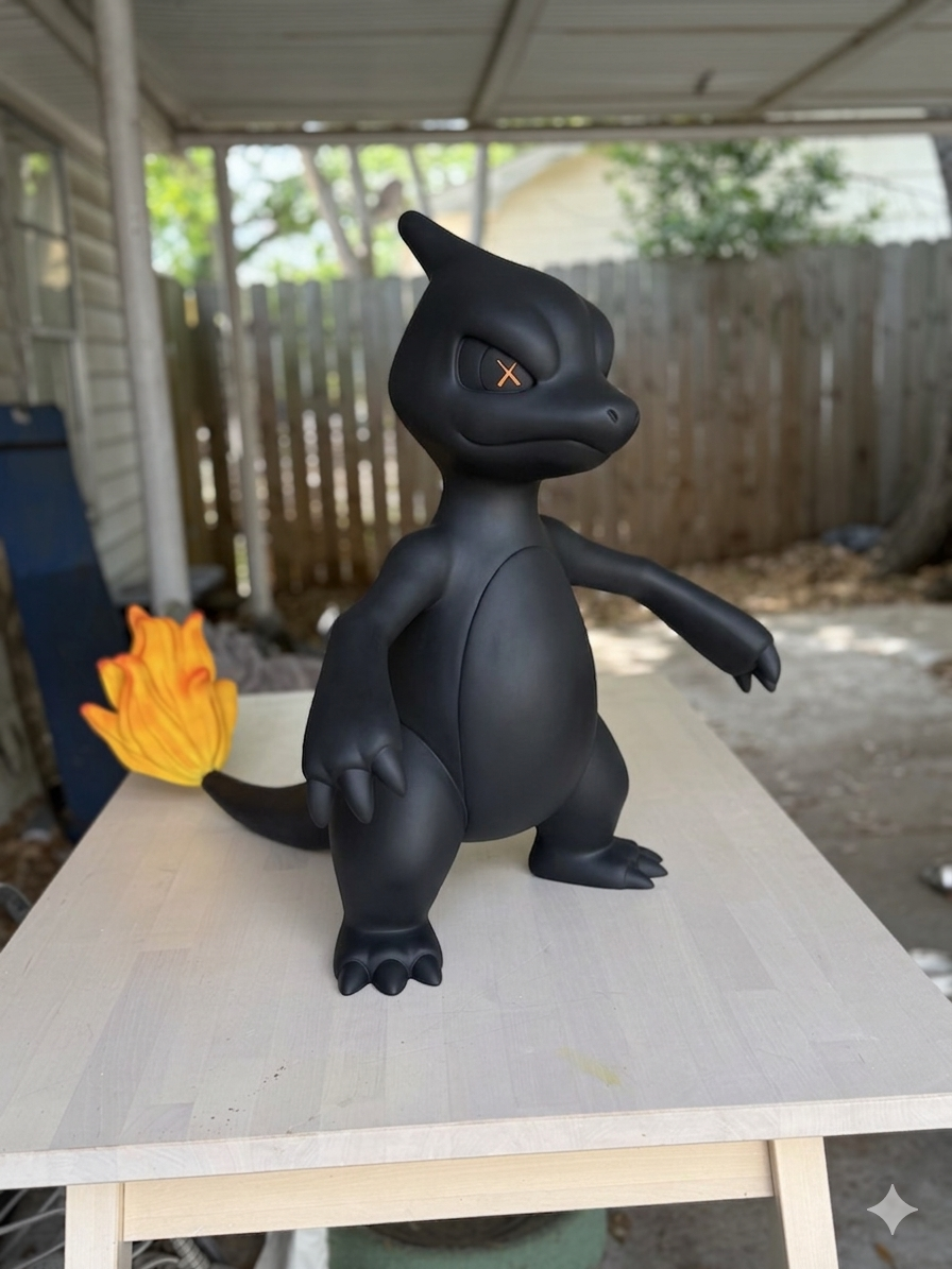 Fire Lizard Inspired Art Figure (2FT) – Designer Style Collectible Statue
