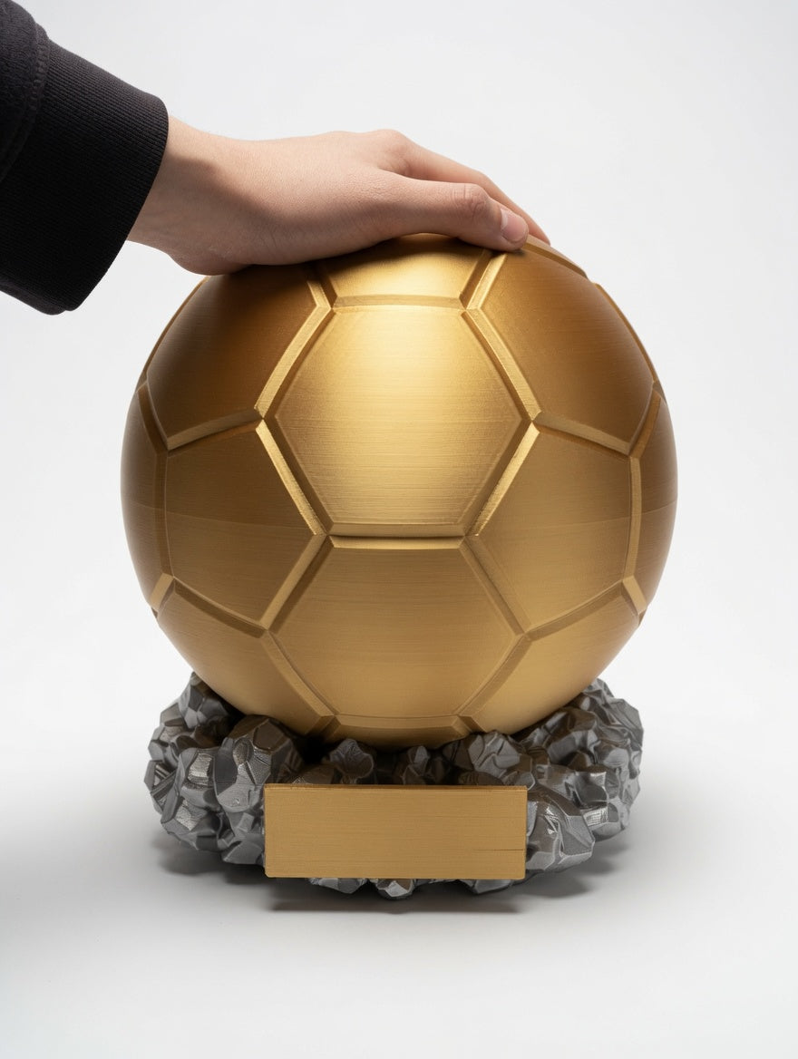 Personalized Golden Ball Trophy Replica – Custom Name Award Collectible