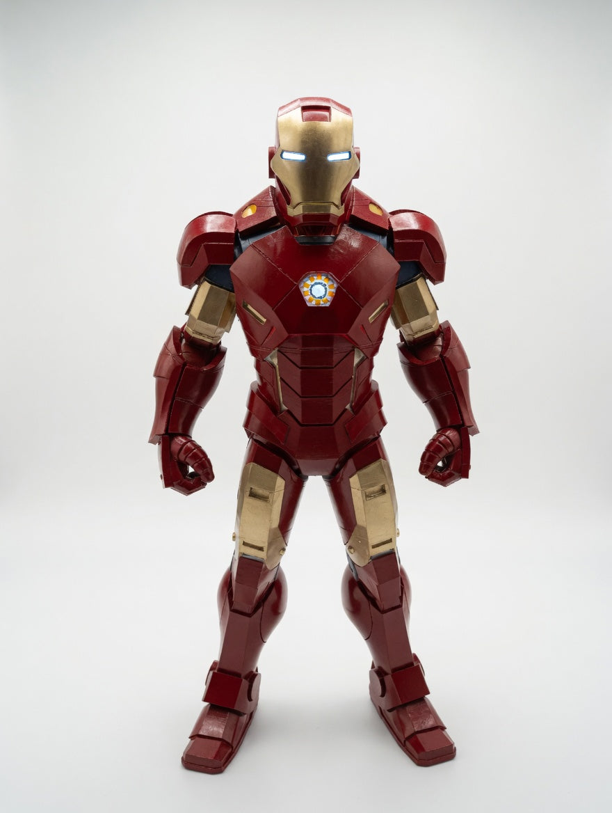 Armored Hero Light-Up Statue (1M) – Premium LED Collector Display Figure