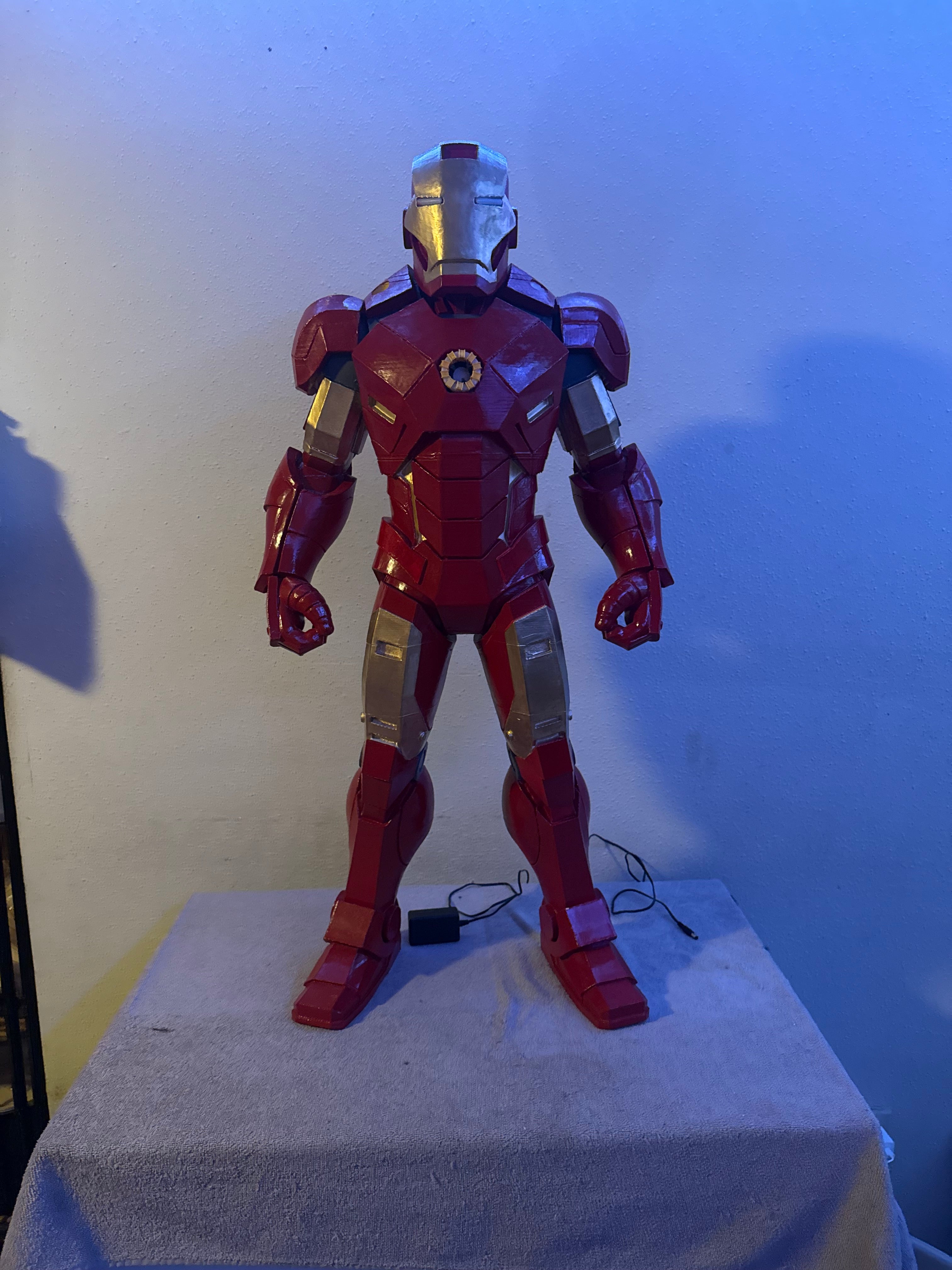 Armored Hero Light-Up Statue (1M) – Premium LED Collector Display Figure