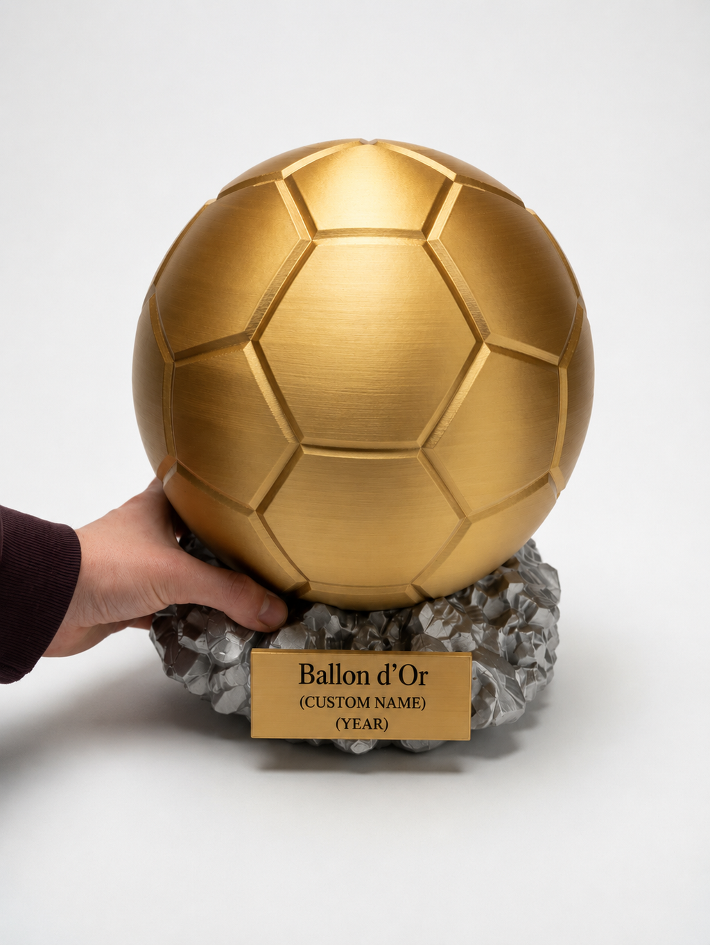 Personalized Golden Ball Trophy Replica – Custom Name Award Collectible