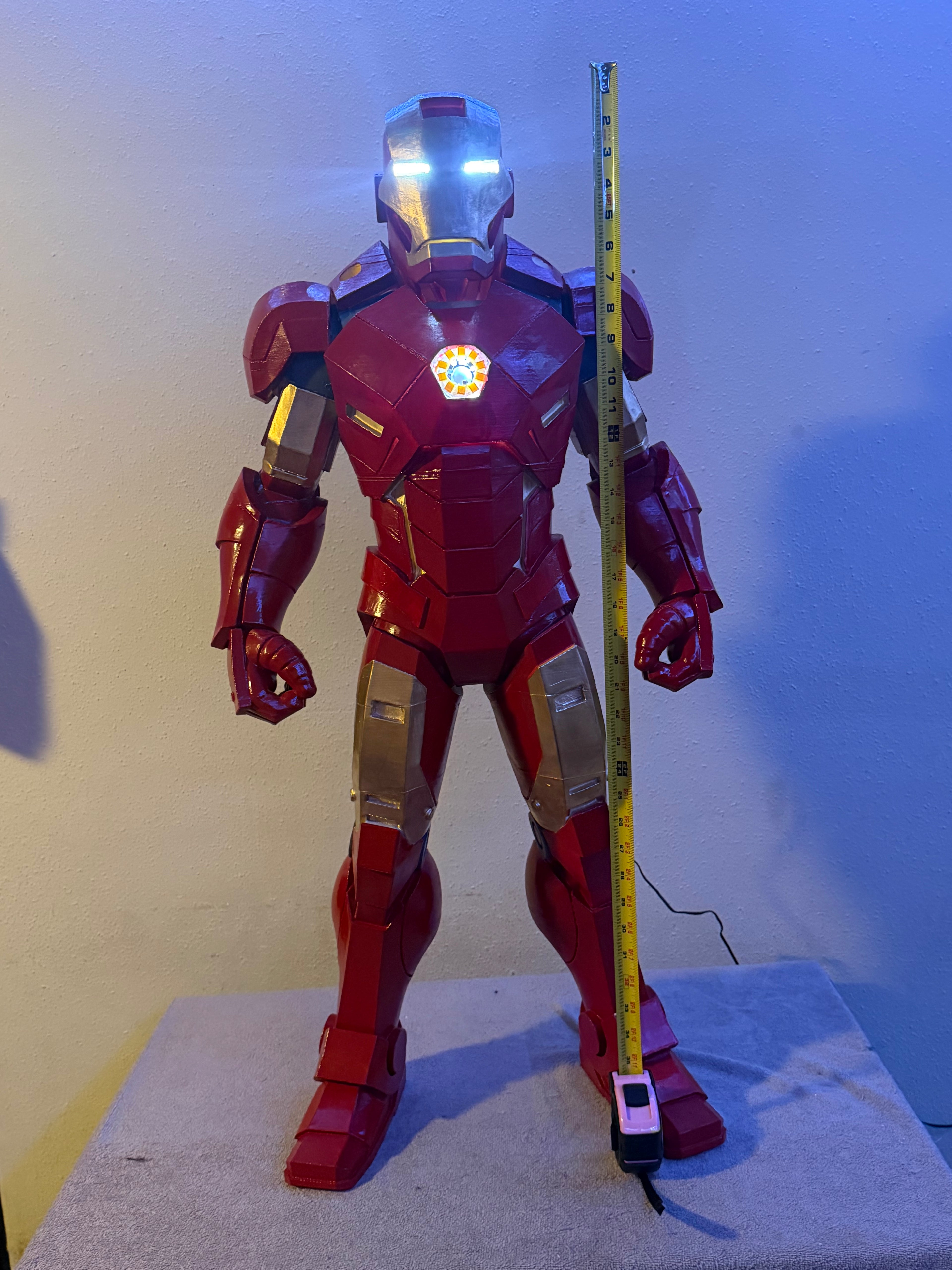 Armored Hero Light-Up Statue (1M) – Premium LED Collector Display Figure