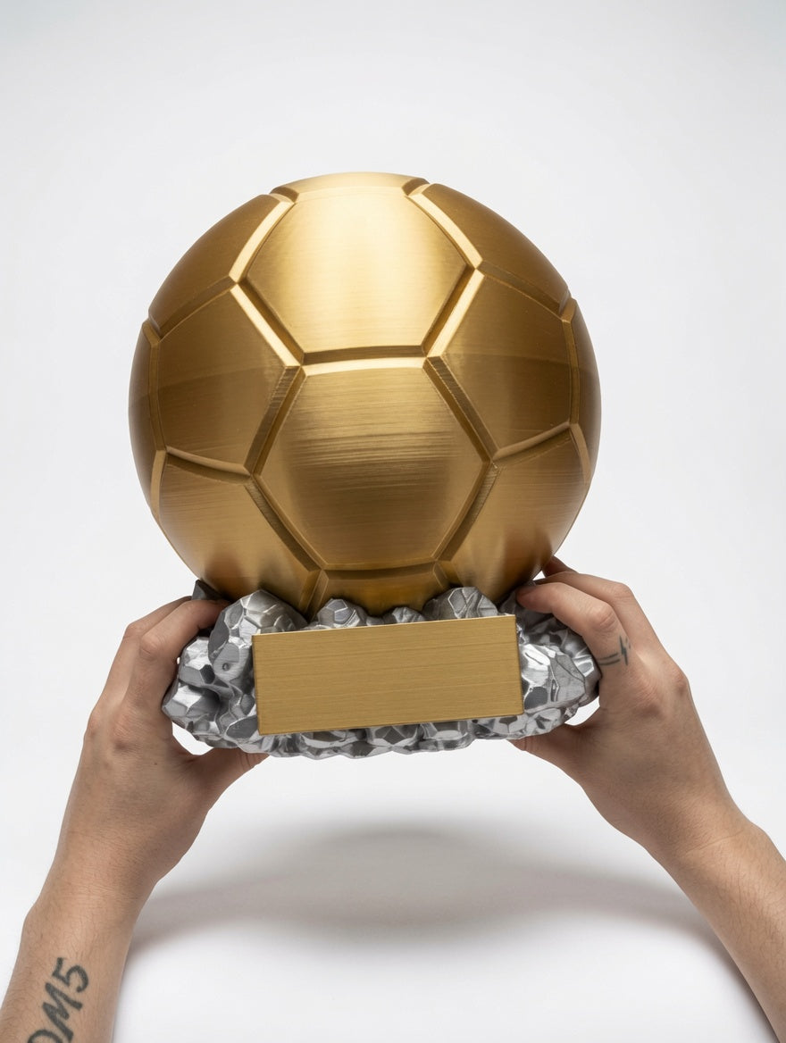 Personalized Golden Ball Trophy Replica – Custom Name Award Collectible