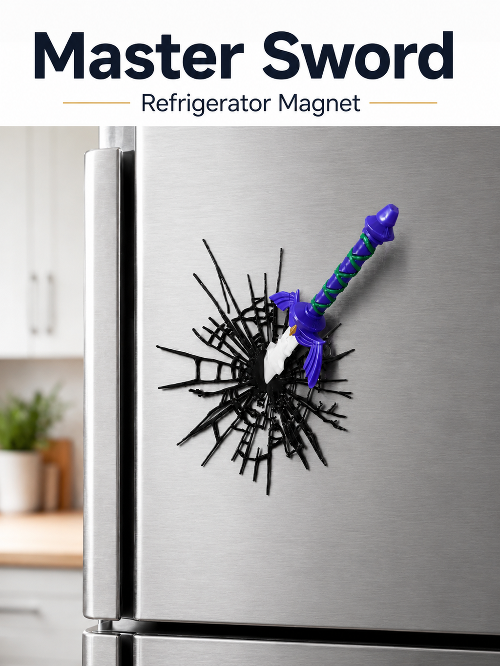 Master Sword Inspired Refrigerator Magnet – Fantasy Wall Decor Collectible