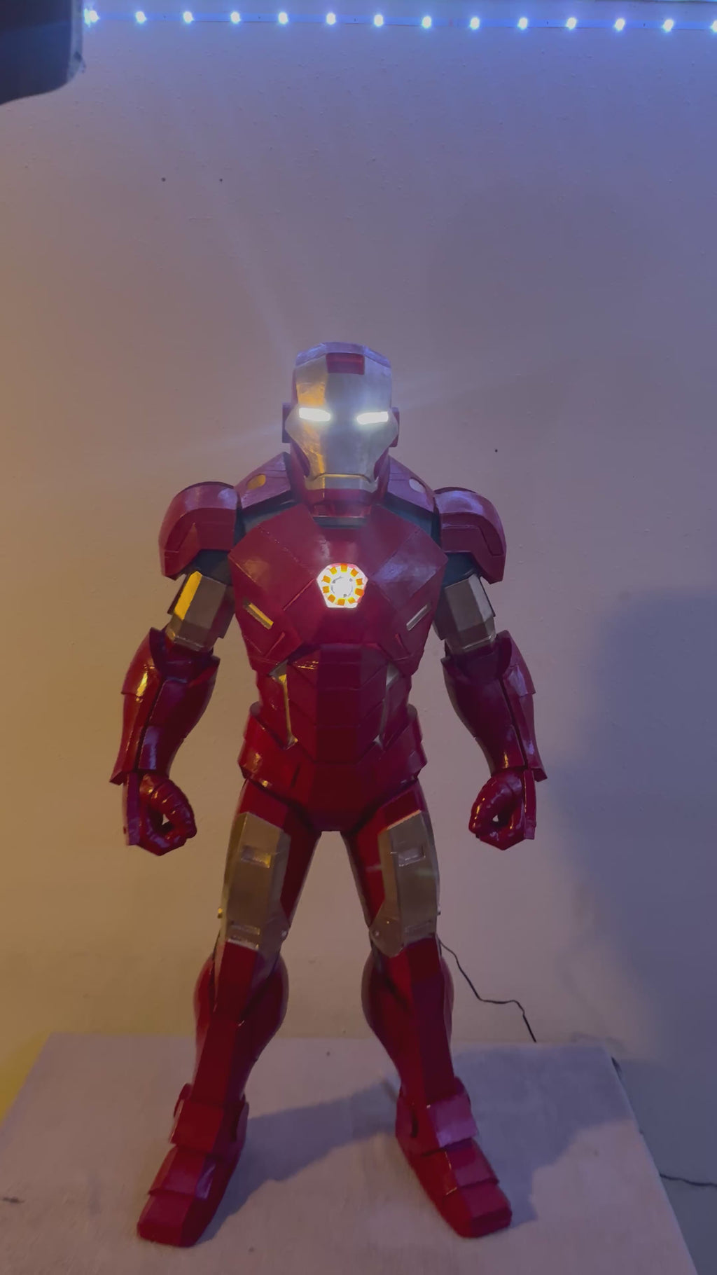 Armored Hero Light-Up Statue (1M) – Premium LED Collector Display Figure