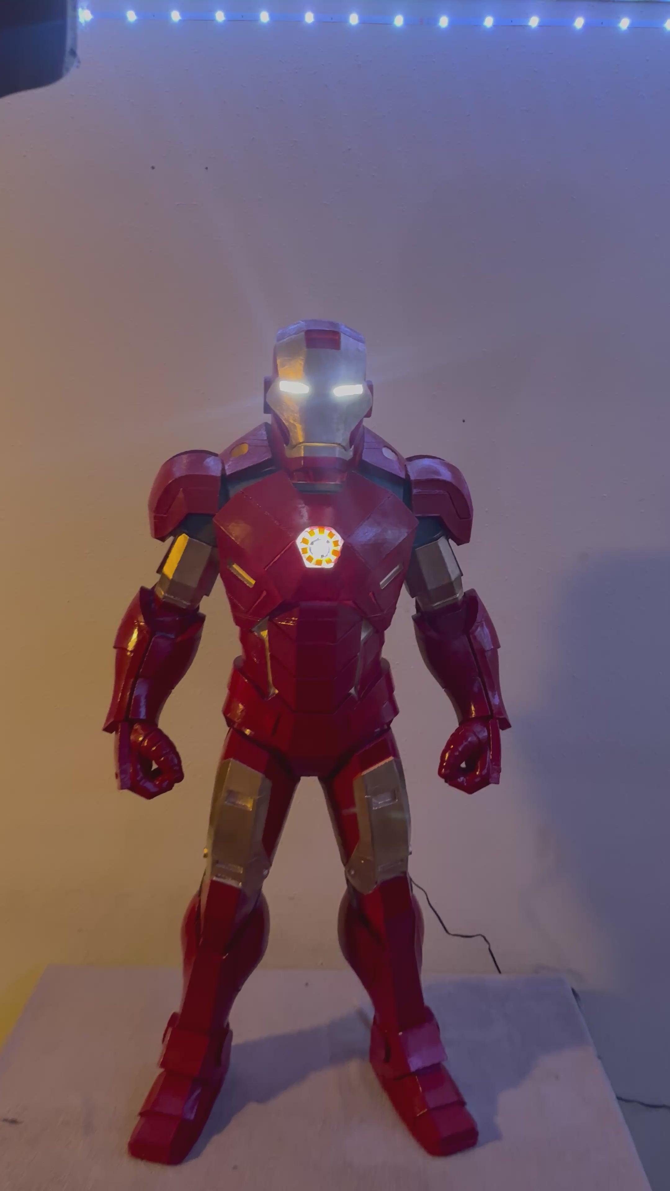 Armored Hero Light-Up Statue (1M) – Premium LED Collector Display Figure